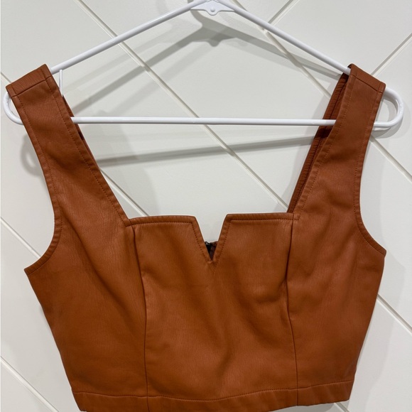 Anthropologie Brown Crop Top - Picture 2 of 5